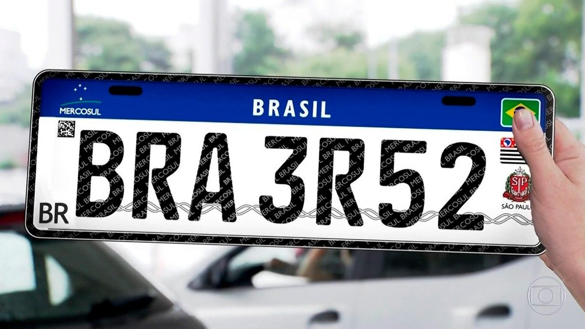 Novas placas de carro padrão Mercosul